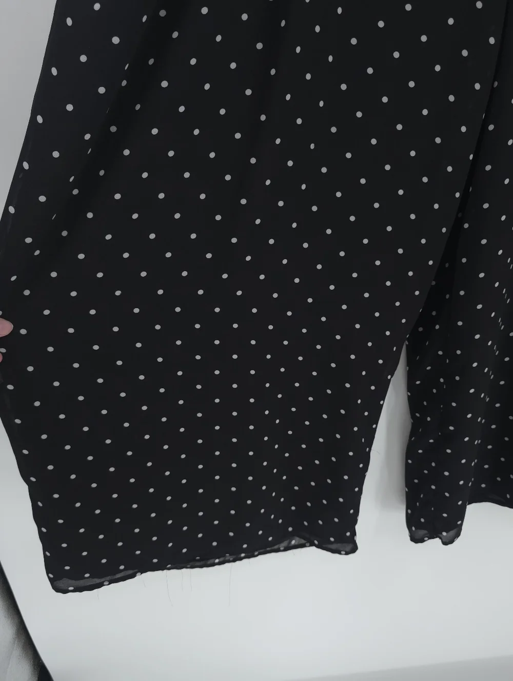 Eloquii Polka Dot Chiffin Wide Leg Pull-on Pants Black White High Rise Pockets - Picture 6 of 9
